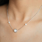 Encira Freshwater pearl & 92.5 Silver Necklace Set