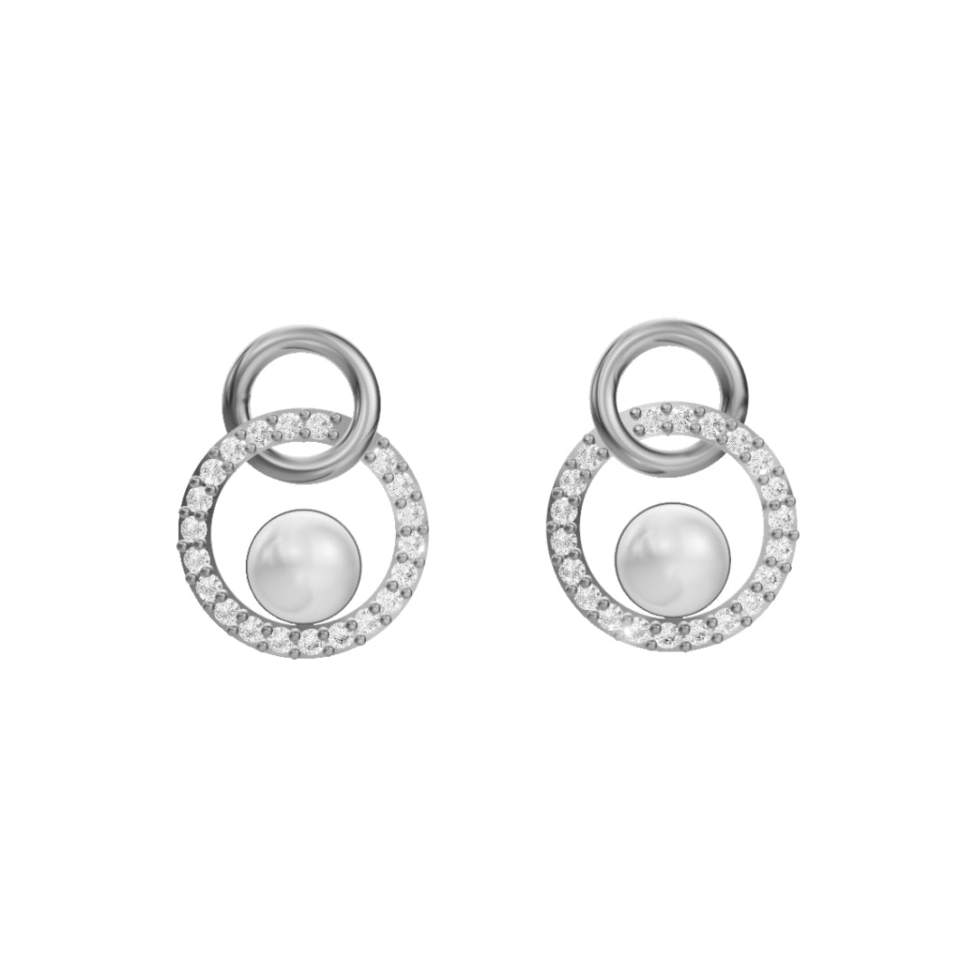 Loops Freshwater Pearl & 92.5 Silver Necklace Set