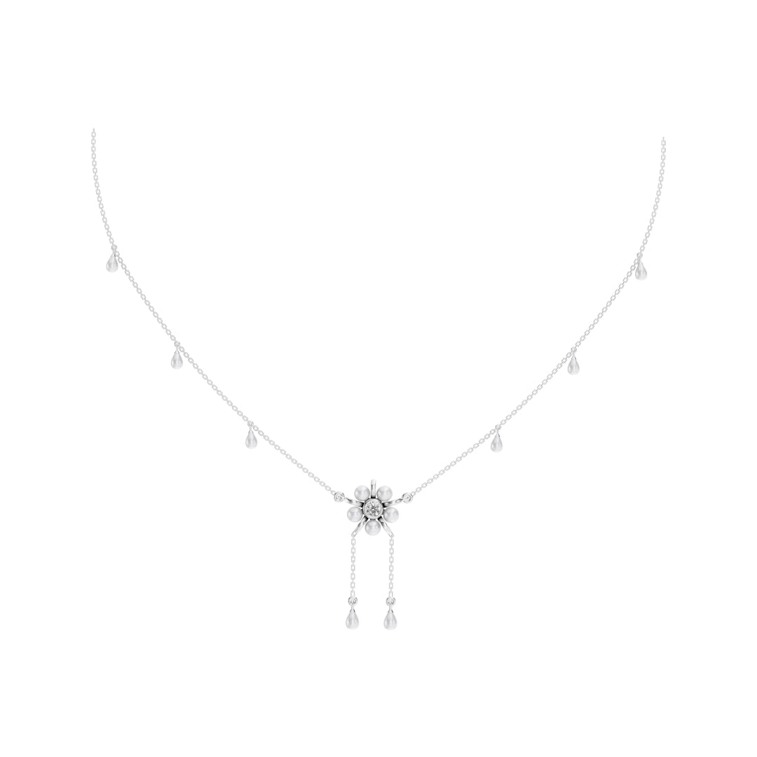 Floret Freshwater Pearls & 92.5 Silver Necklace