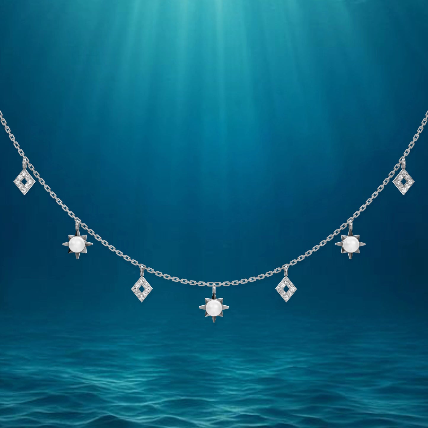 Radiance pearl charms necklace elegant styling image