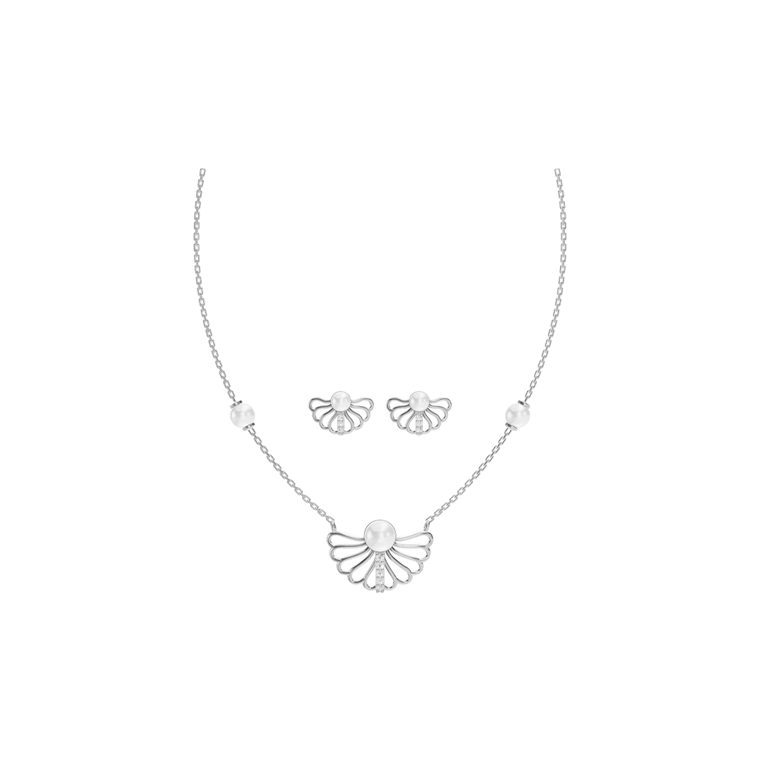 Creselle Freshwater Pearl & 92.5 Silver Necklace Set