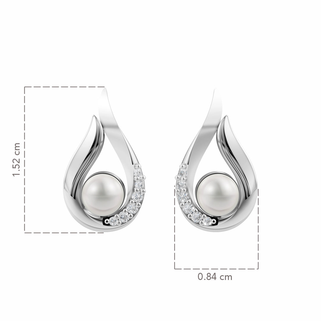 Classic Grace Pearl & 92.5 Silver Stud Earrings
