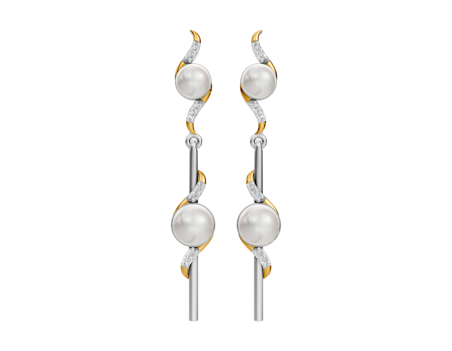Aria 92.5 Silver & Freshwater Pearl Dual-Tone Earrings