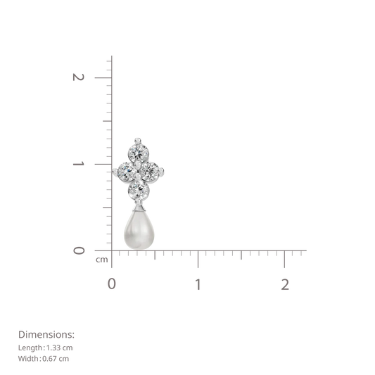 Essential Sparkle Pearl & 92.5 Silver Drop Earrings