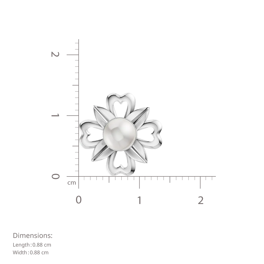 Fleur Pearl & 92.5 Silver Stud Earrings