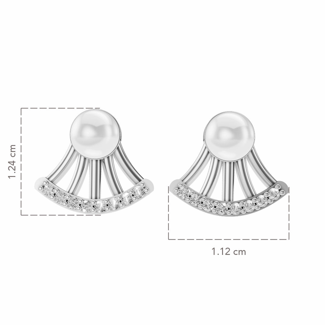 Arc Pearl & 92.5 Silver Earrings
