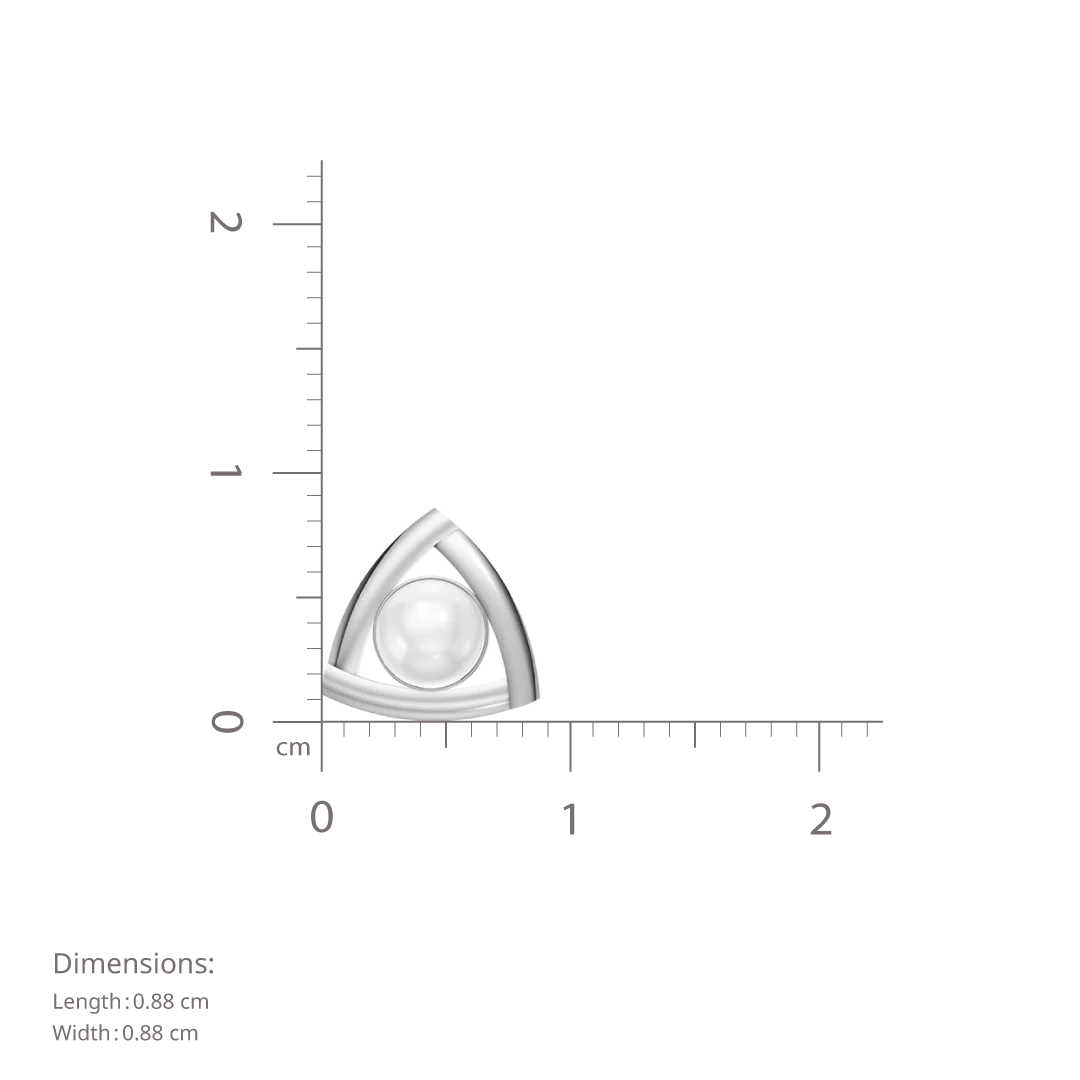 Tria Pearl & 92.5 Silver Studs Earrings