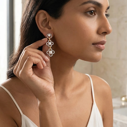 pearl drop earrings lightweight design by Sohvii