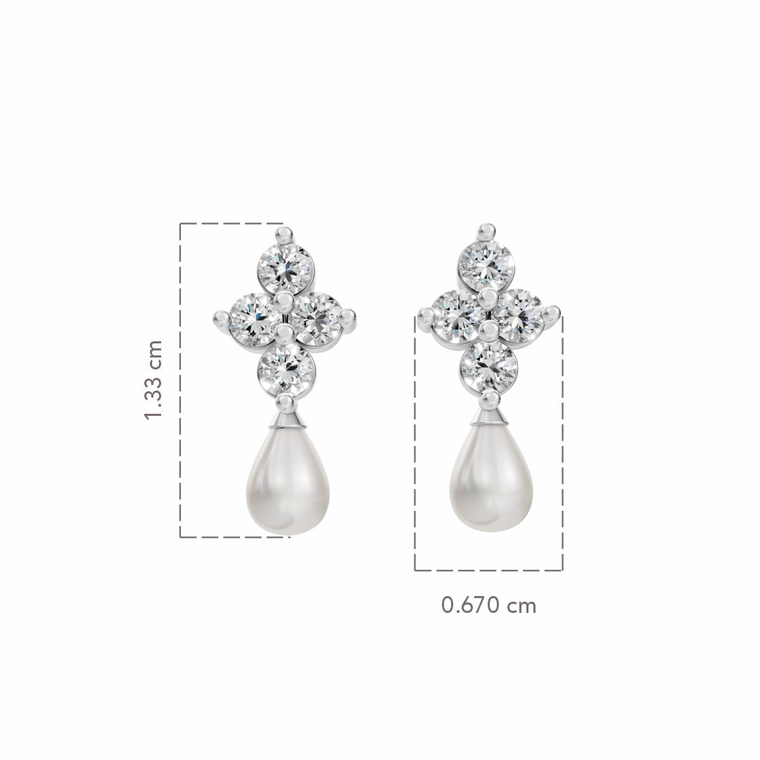 Essential Sparkle Pearl & 92.5 Silver Drop Earrings