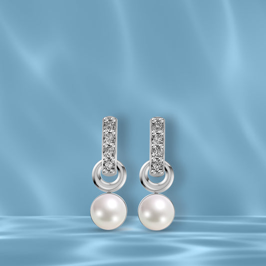 Shimmer Pearl Drop & 92.5 Silver Earrings