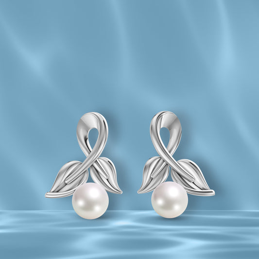Lira Pearl & 92.5 Silver Studs Earrings
