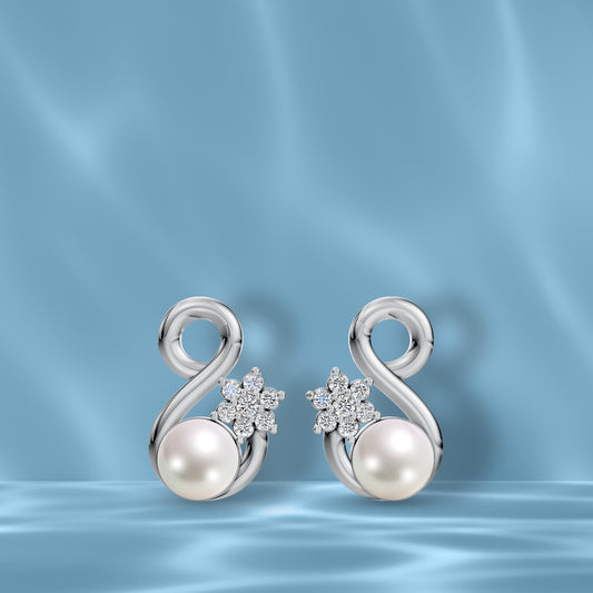 Infinity Pearl & 92.5 Silver Earrings