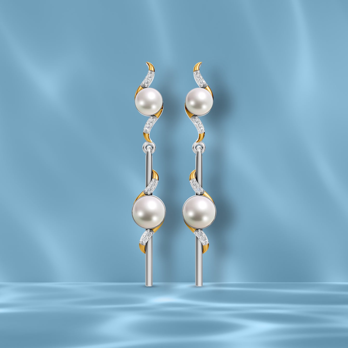 Aria 92.5 Silver & Freshwater Pearl Dual-Tone Earrings