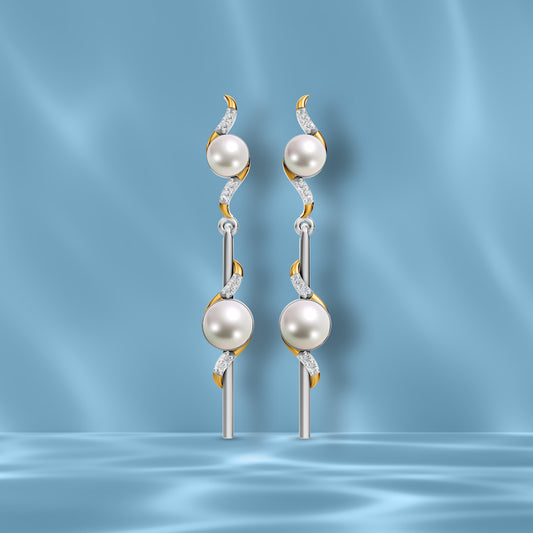 Aria 92.5 Silver & Freshwater Pearl Dual-Tone Earrings
