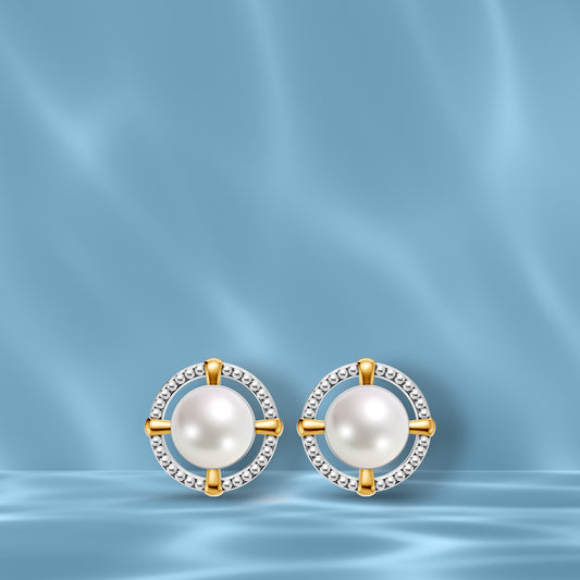 Liya Sira 92.5 Silver & Freshwater Pearl Dual-Tone Earrings
