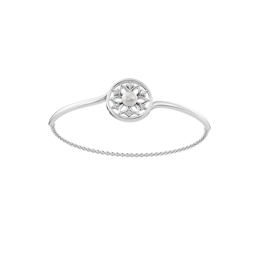 Bloom Pearl & 92.5 Silver Kada/Bracelet