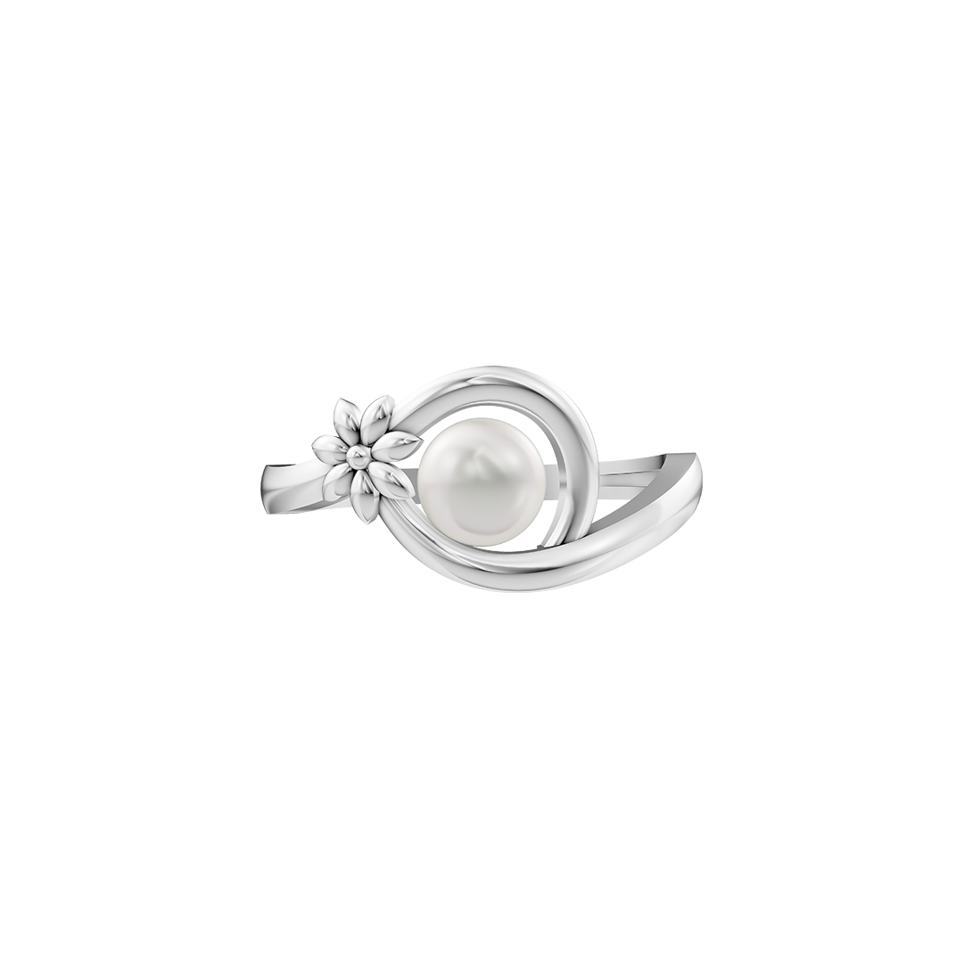 Wildflower pearl ring floral silver craftsmanship