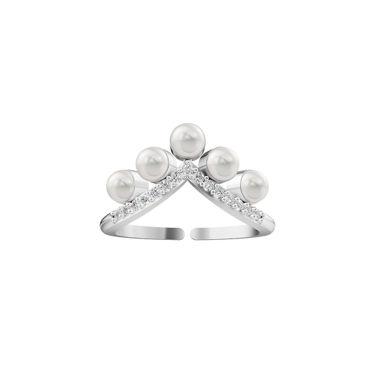Tiara Pearl & 92.5 Silver Finger Ring