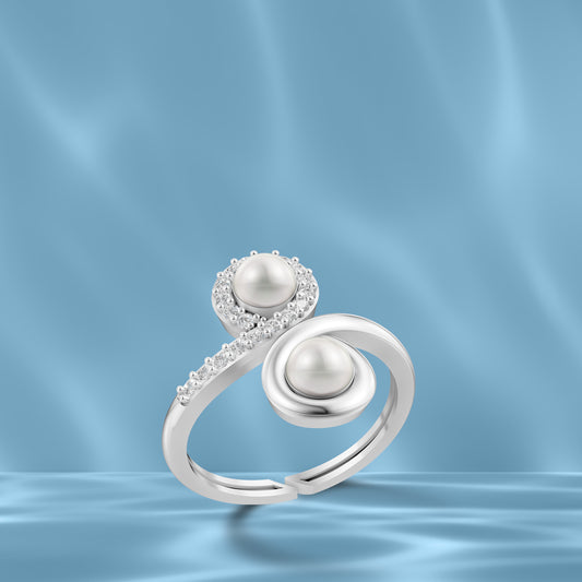 Radiance Pearl & 92.5 Silver Finger Ring