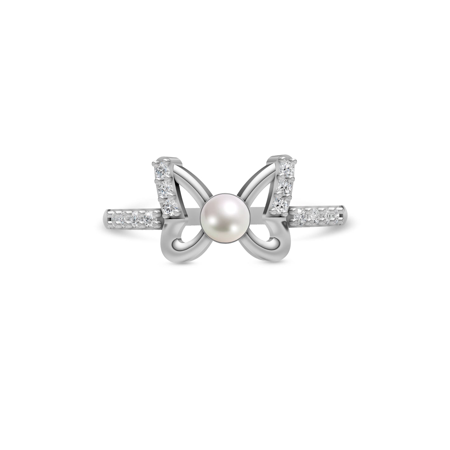 Flutter Pearl & 92.5 Silver Finger Ring