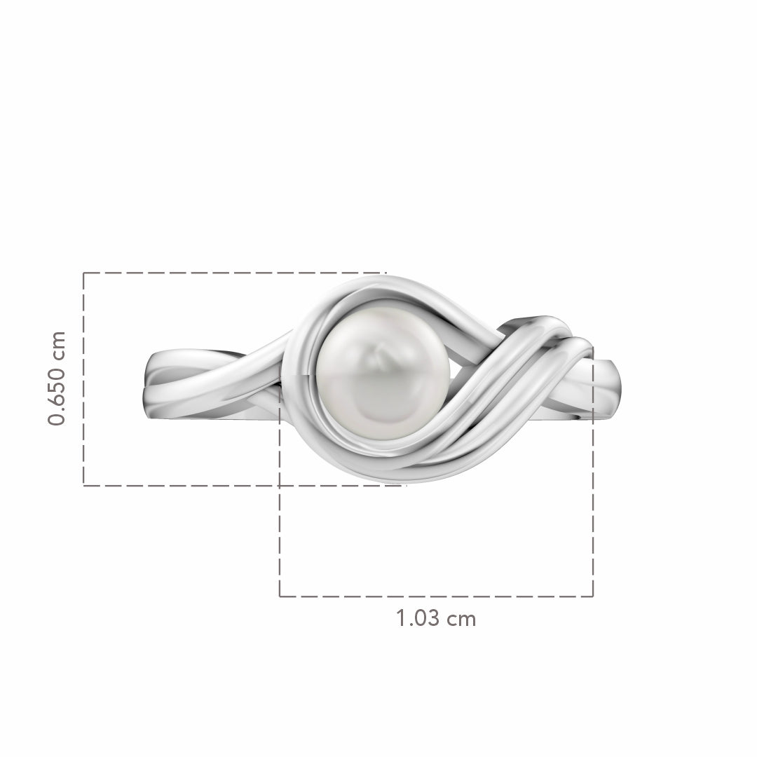 Weva Pearl & 92.5 Silver Finger Ring
