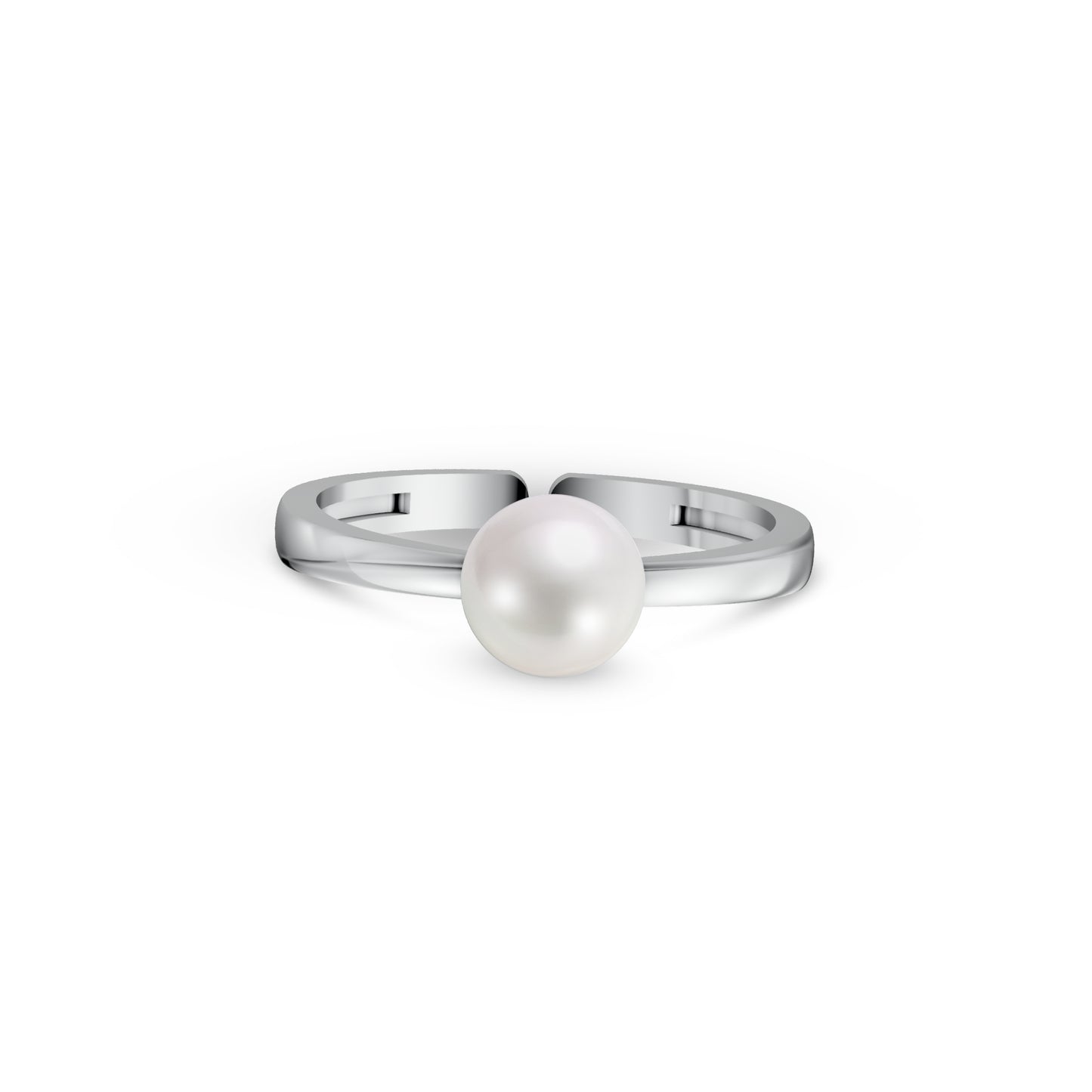 Essential pearl 92.5 silver finger ring