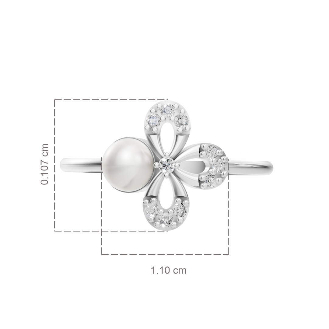 Trillium Pearl & 92.5 Silver Finger Ring