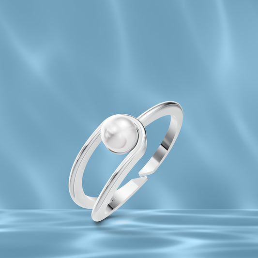 Classic Merge Pearl & 92.5 Silver Finger Ring
