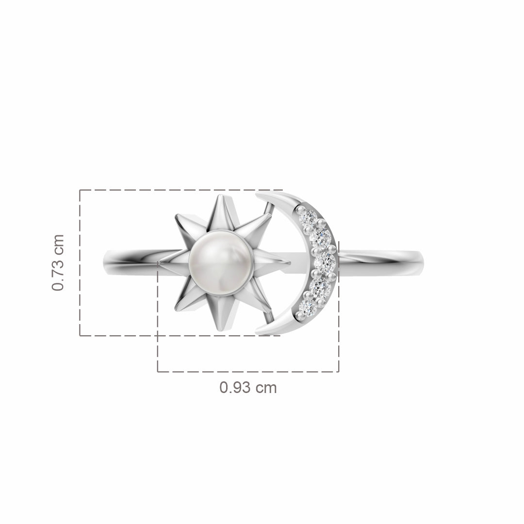 Syzygy Pearl & 92.5 Silver Finger Ring