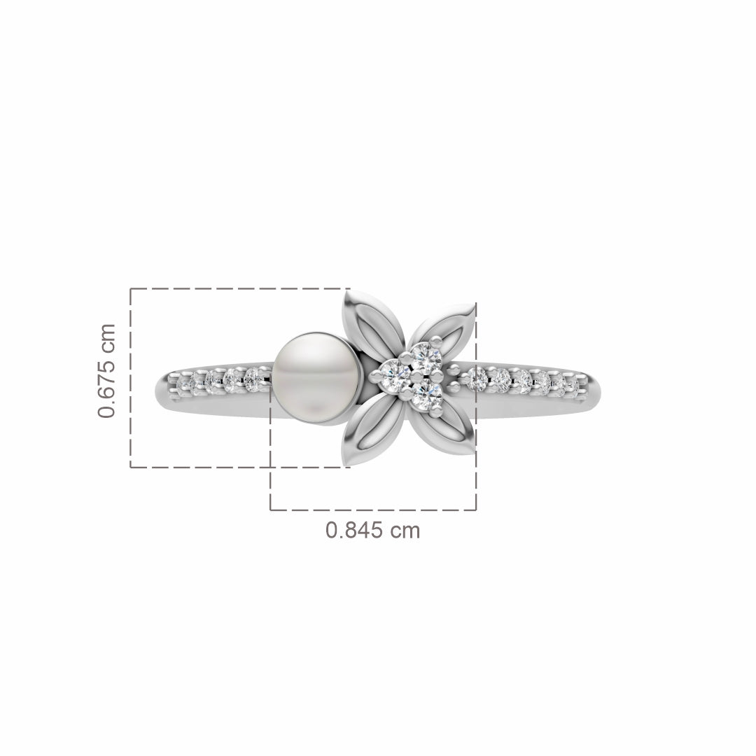 Aurelia Pearl & 92.5 Silver Finger Ring