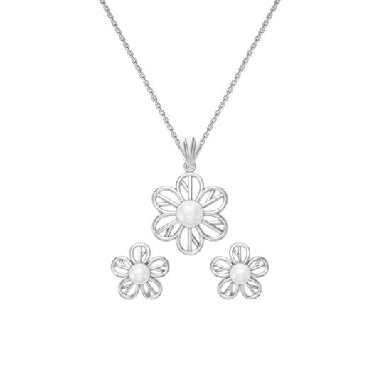 Florin Freshwater Pearl & 92.5 Silver Pendant Set