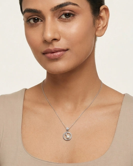 25 sterling silver pearl necklace for daily wear