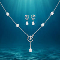 Freshwater Pearl Necklace Set In 92.5 Silver Elegant Pearl Jewellery For Women
