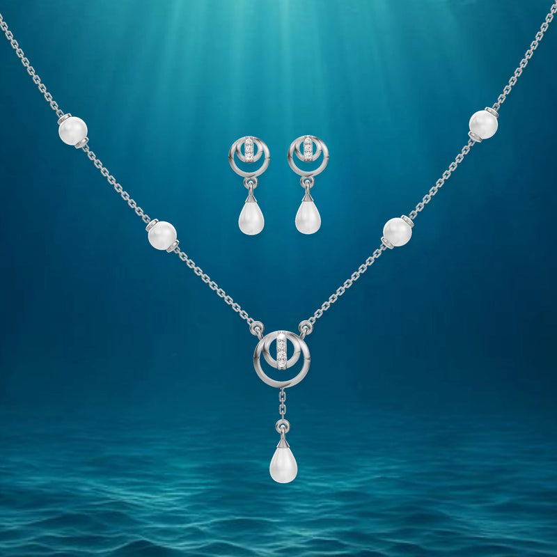 Freshwater Pearl Necklace Set In 92.5 Silver Elegant Pearl Jewellery For Women