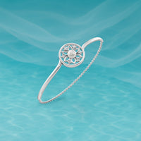 Freshwater Pearl Kada Bracelet In 92.5 Silver Elegant Pearl Bracelet For Women