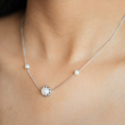 Encira Freshwater pearl & 92.5 Silver Necklace Set