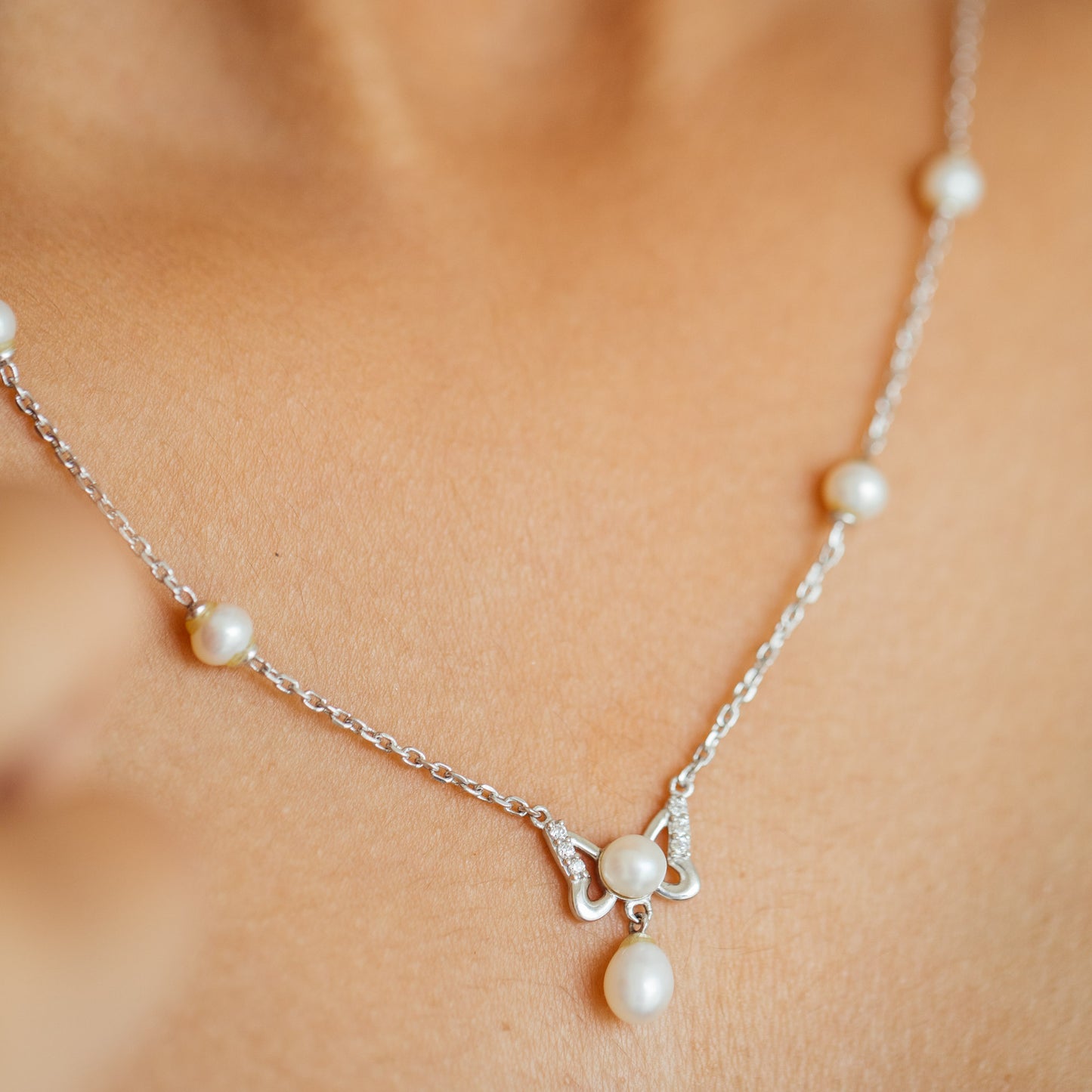 Gypsy Freshwater pearl & 92.5 Silver Necklace Set