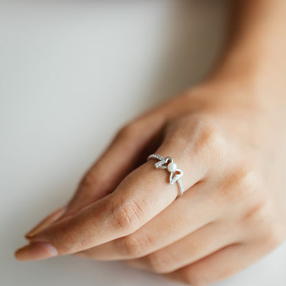 Flutter Pearl &  92.5 Silver Finger Ring