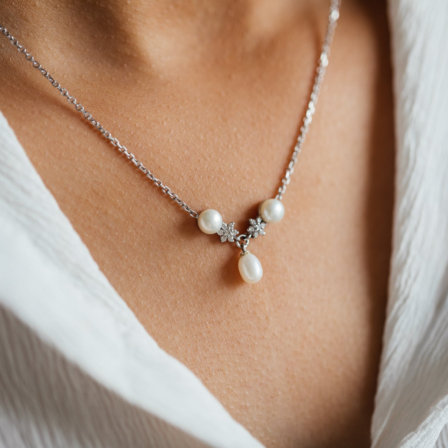 Grace Freshwater Pearl & 92.5 Silver Necklace Set