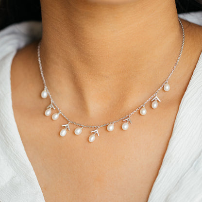 Arlette Charms Freshwater pearl & 92.5 Silver Necklace Set