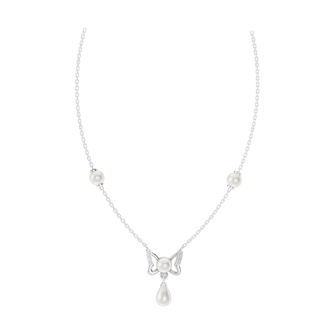 Gypsy Freshwater pearl & 92.5 Silver Necklace Set