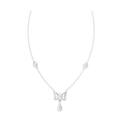 Gypsy Freshwater pearl & 92.5 Silver Necklace Set