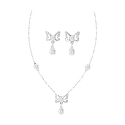 Gypsy Freshwater pearl & 92.5 Silver Necklace Set