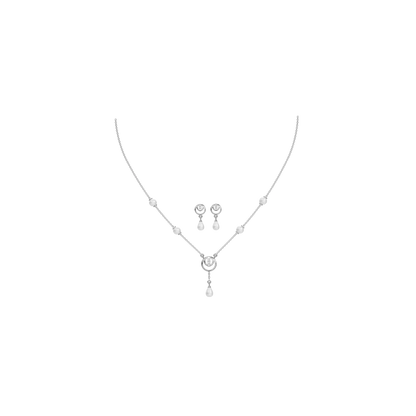 Cirra Freshwater pearl & 92.5 Silver Necklace Set