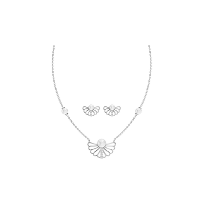 Creselle Freshwater Pearl & 92.5 Silver Necklace Set