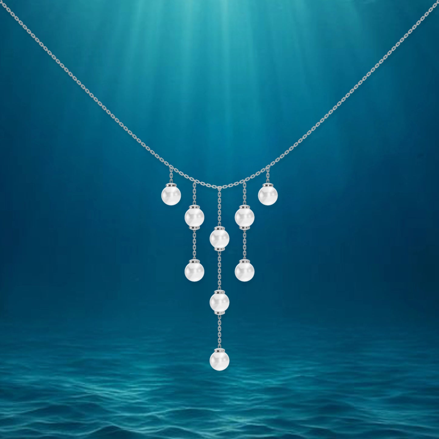 Linea pearl silver necklace sophisticated jewelry design