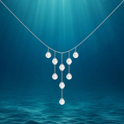 Linea pearl silver necklace sophisticated jewelry design