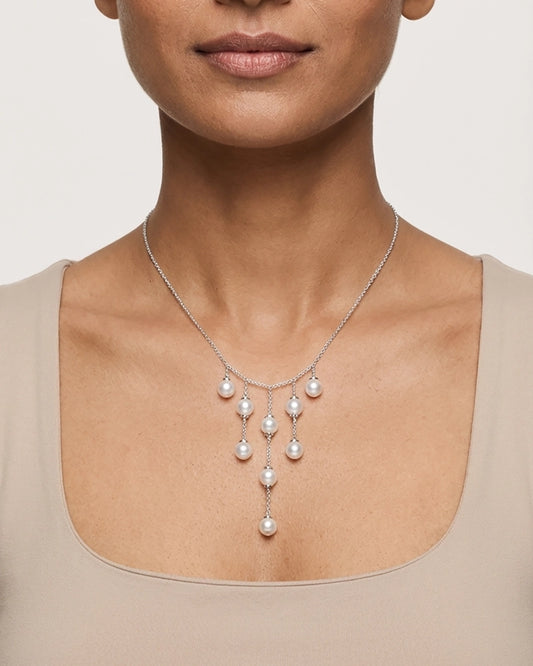 Linea freshwater pearl necklace premium silver design