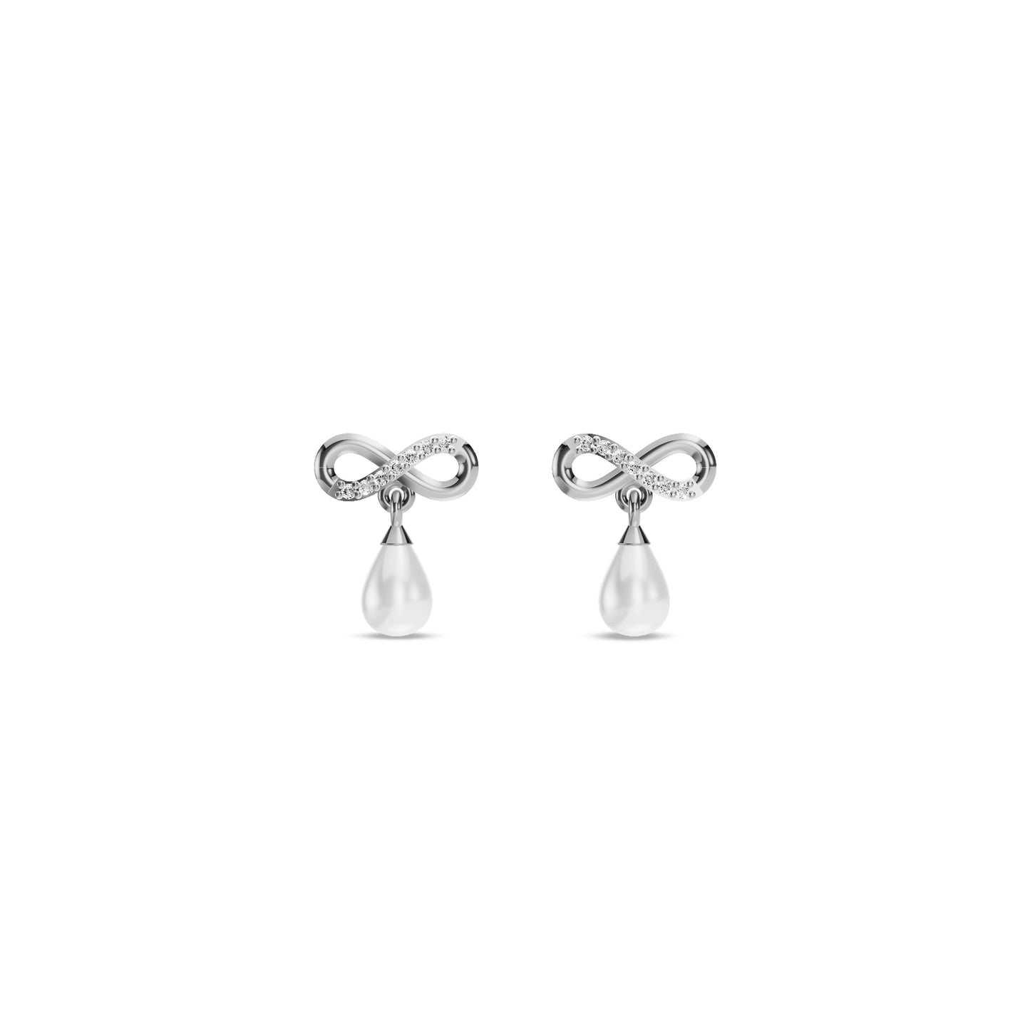 Infinity freshwater pearl necklace set close-up