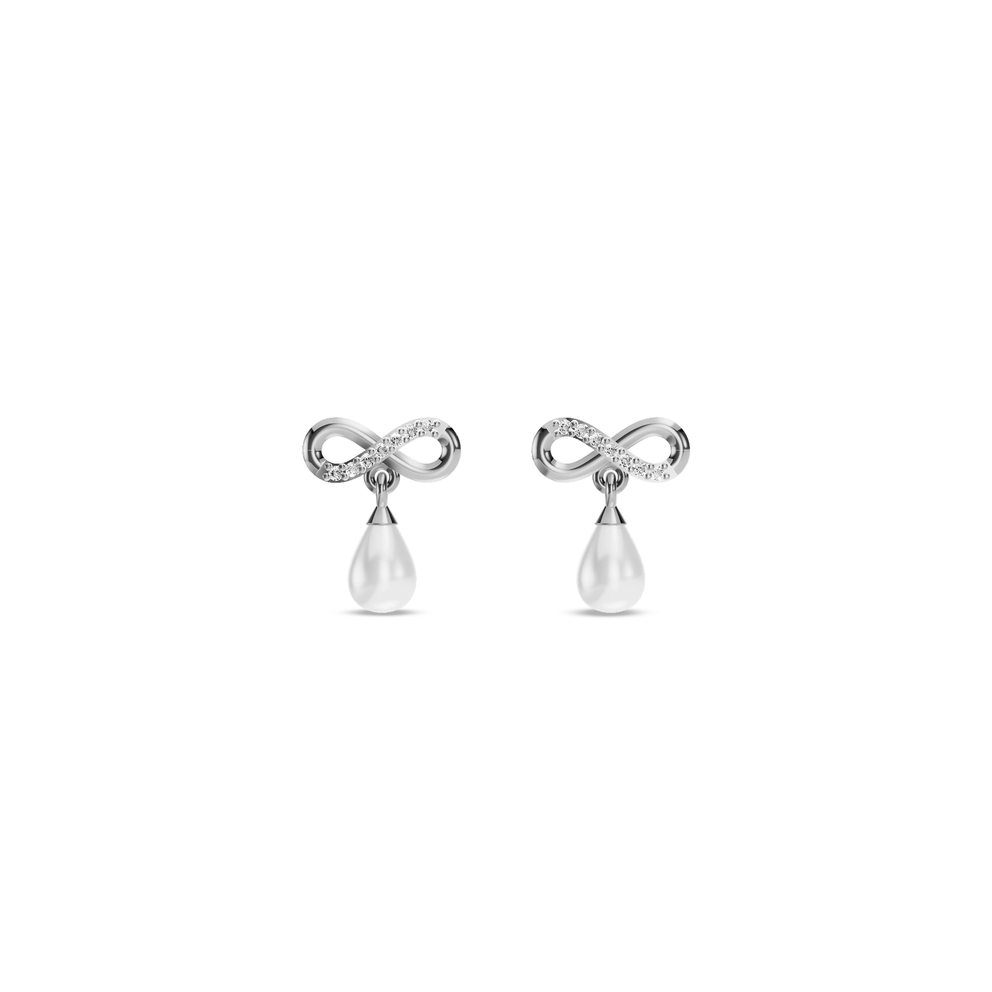 Infinity freshwater pearl necklace set close-up